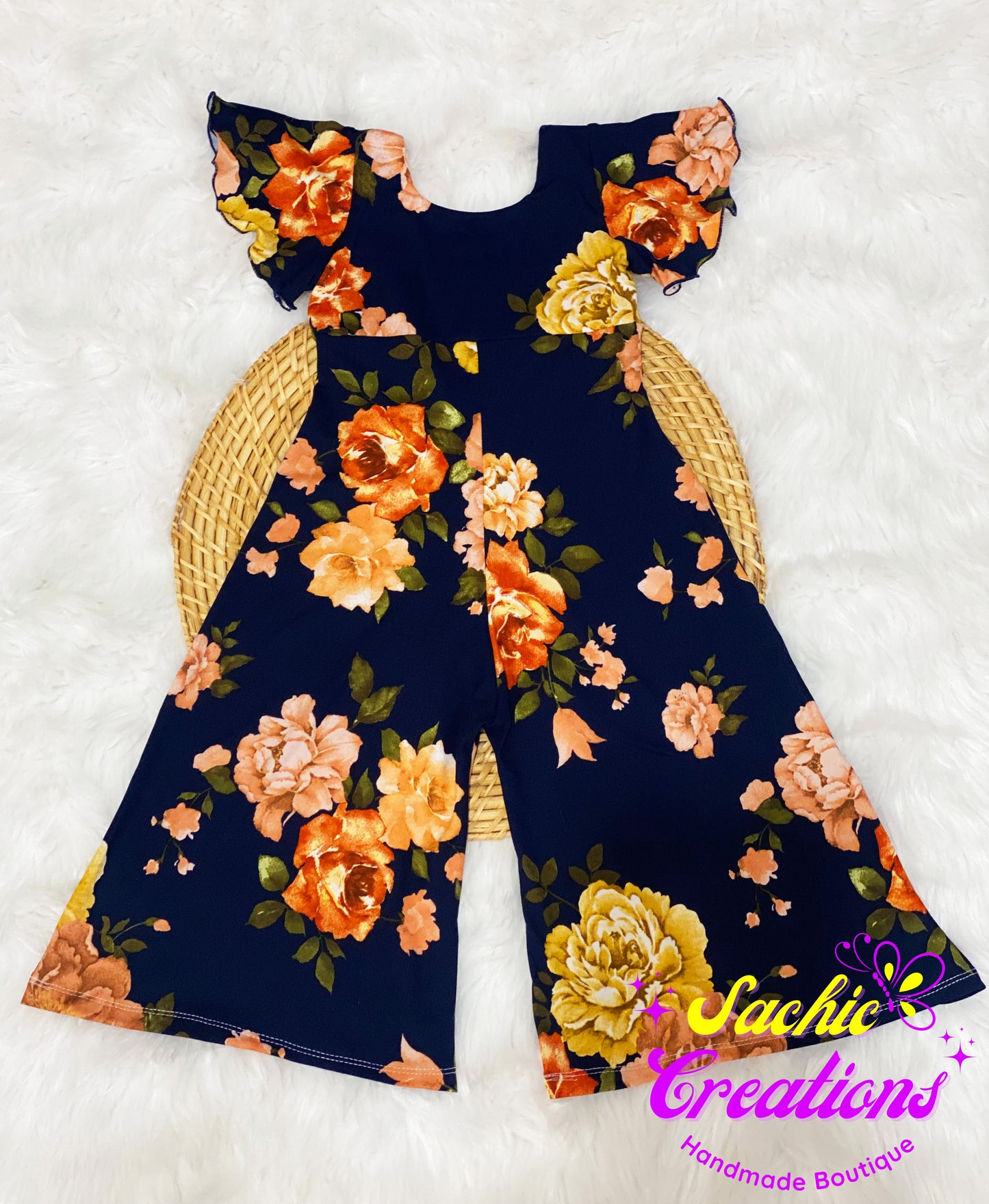 Floral Navy Romper
