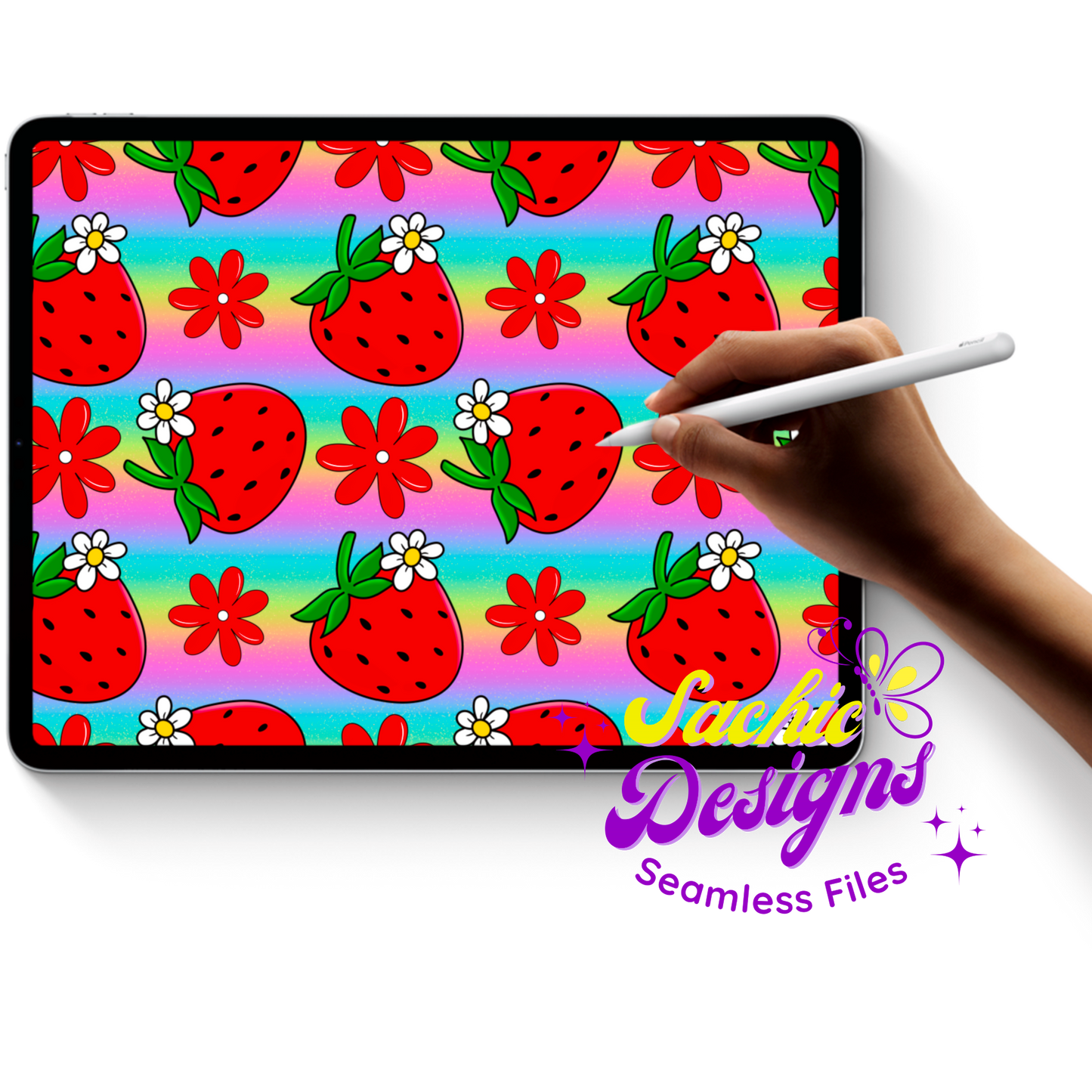 Strawberries & Flowers Sparke Ombre
