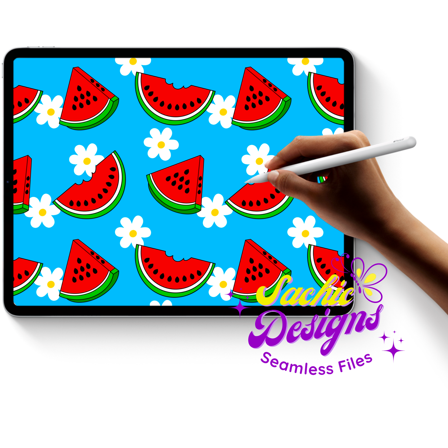 Watermelons & Flowers Blue