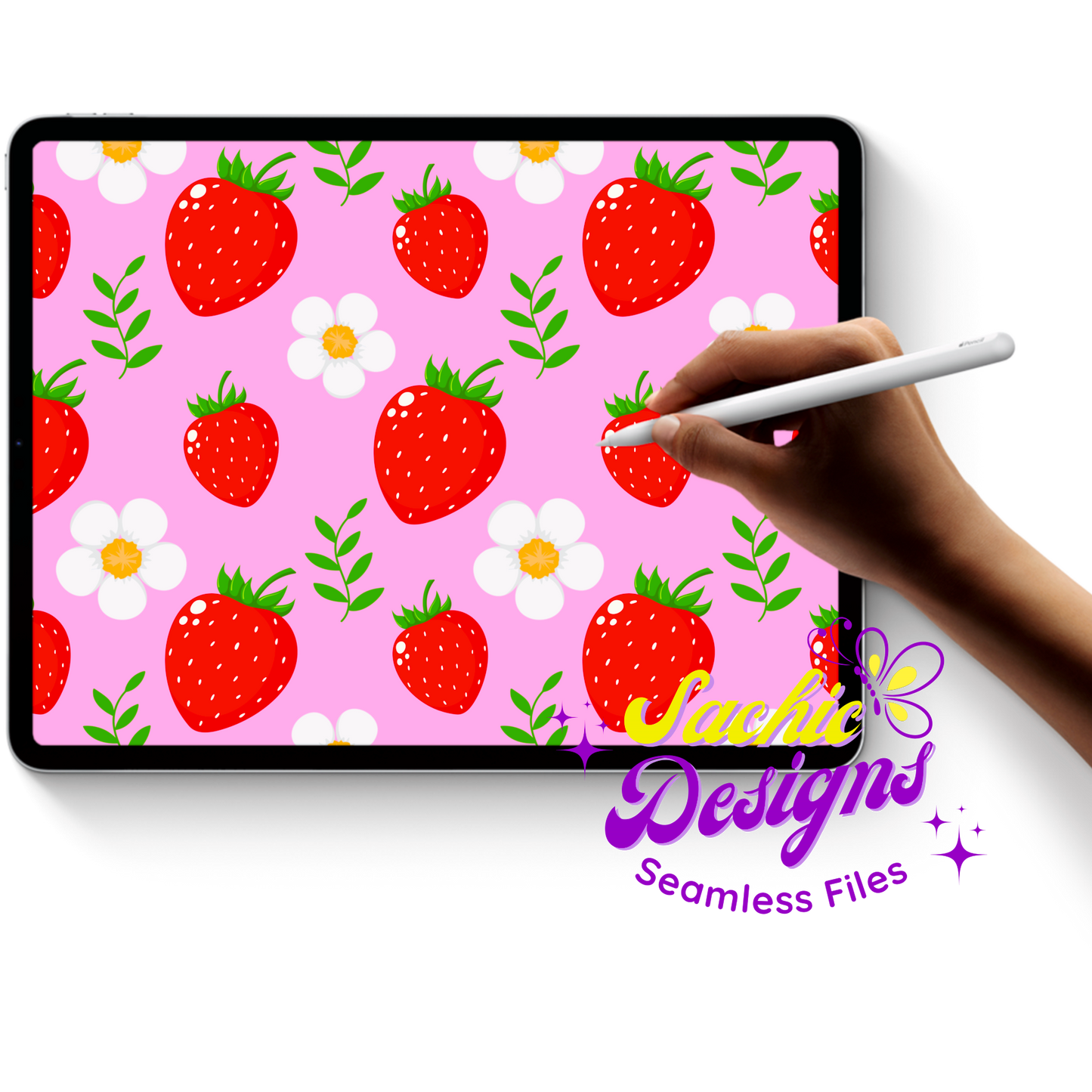 Strawberries and Vines Pink
