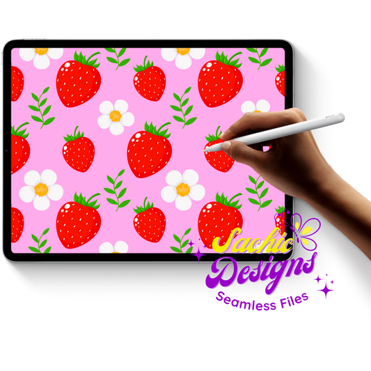 Strawberries and Vines Pink
