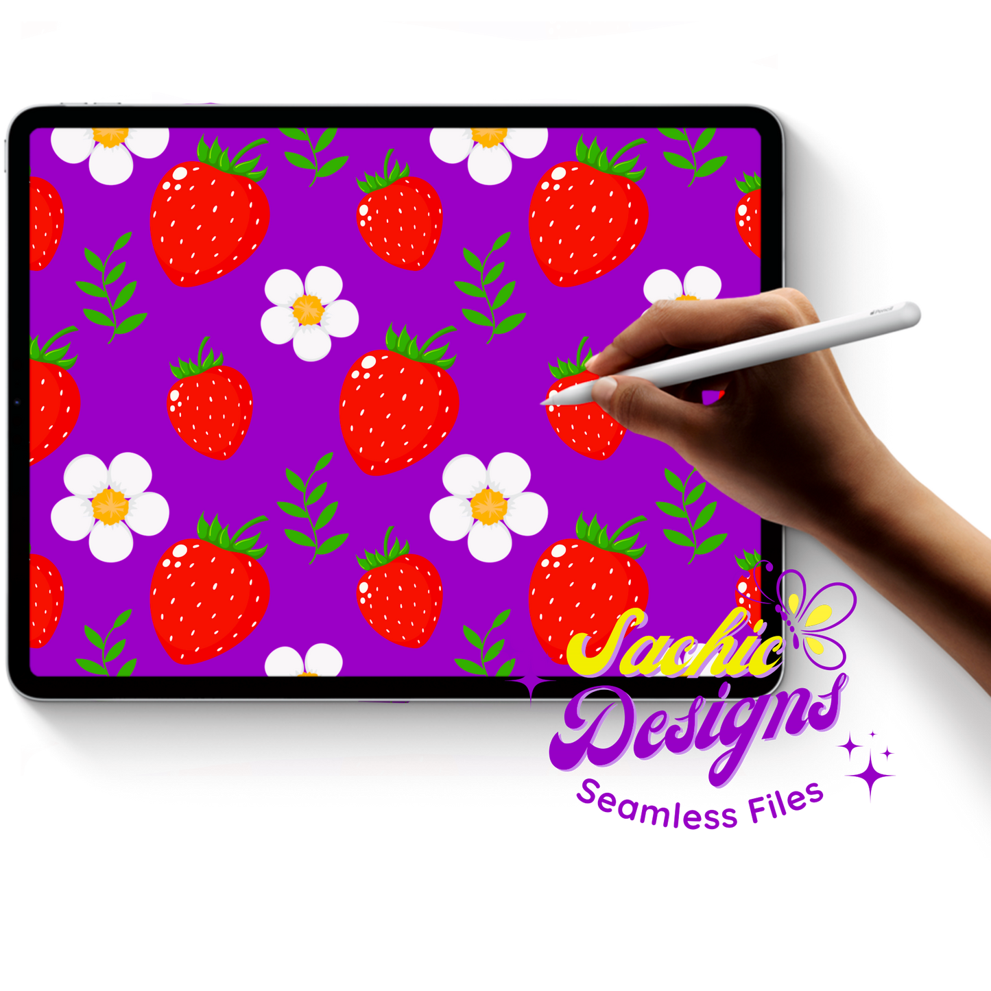 Strawberries and Vines Purple