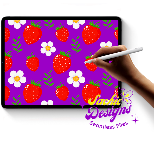 Strawberries and Vines Purple
