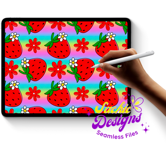 Strawberries & Flowers Sparke Ombre