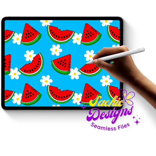 Watermelons & Flowers Blue