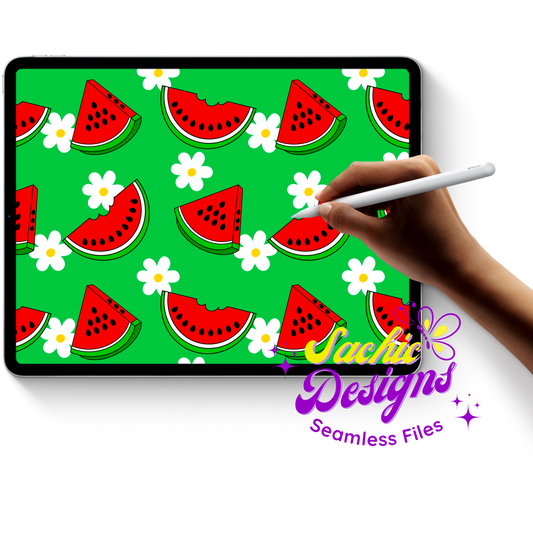 Watermelons & Flowers Green