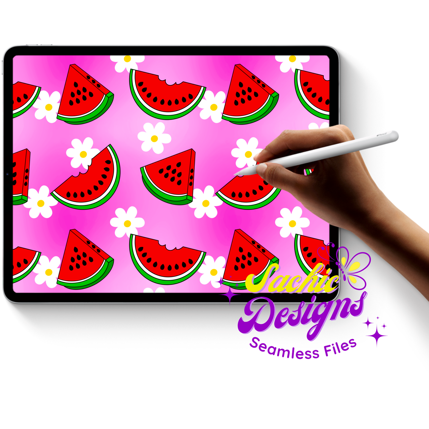 Watermelons & Flowers Pink Ombre