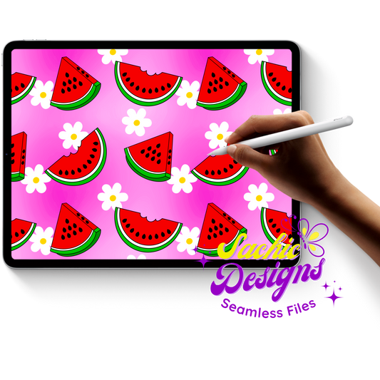 Watermelons & Flowers Pink Ombre